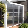 Skan Holz Seitenwand aus Polycarbonat für Terrassenüberdachung, 250/239 cm Tiefe.