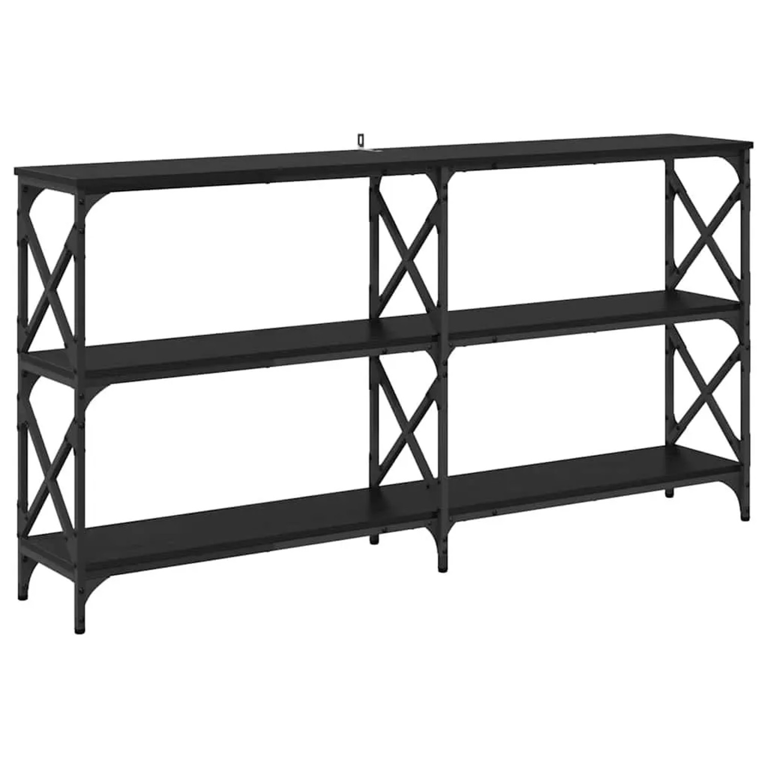 vidaXL Konsolentisch Schwarz Eichen-Optik 156 x 28 x 80,5 cm 882786