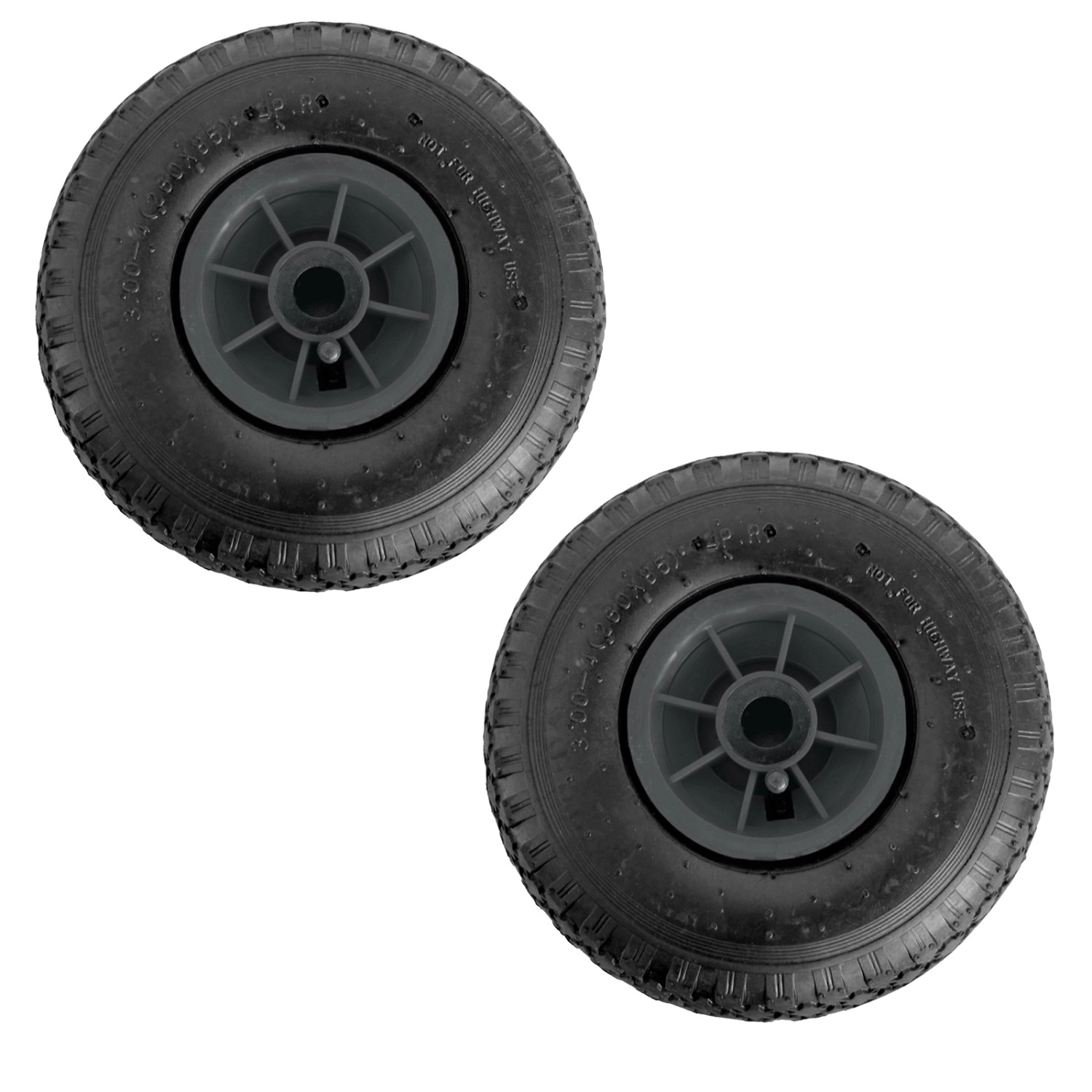 TRUTZHOLM 2x Sackkarrenrad Luftrad 260x85mm 3.00-4 75mm Zentrierte Nabe Durchmesser 20mm Grau