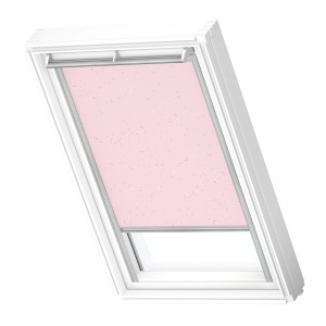 Velux Verdunkelungsrollo DKL C02, 55x78 cm, rosa mit Sternen, für Dachfenster.