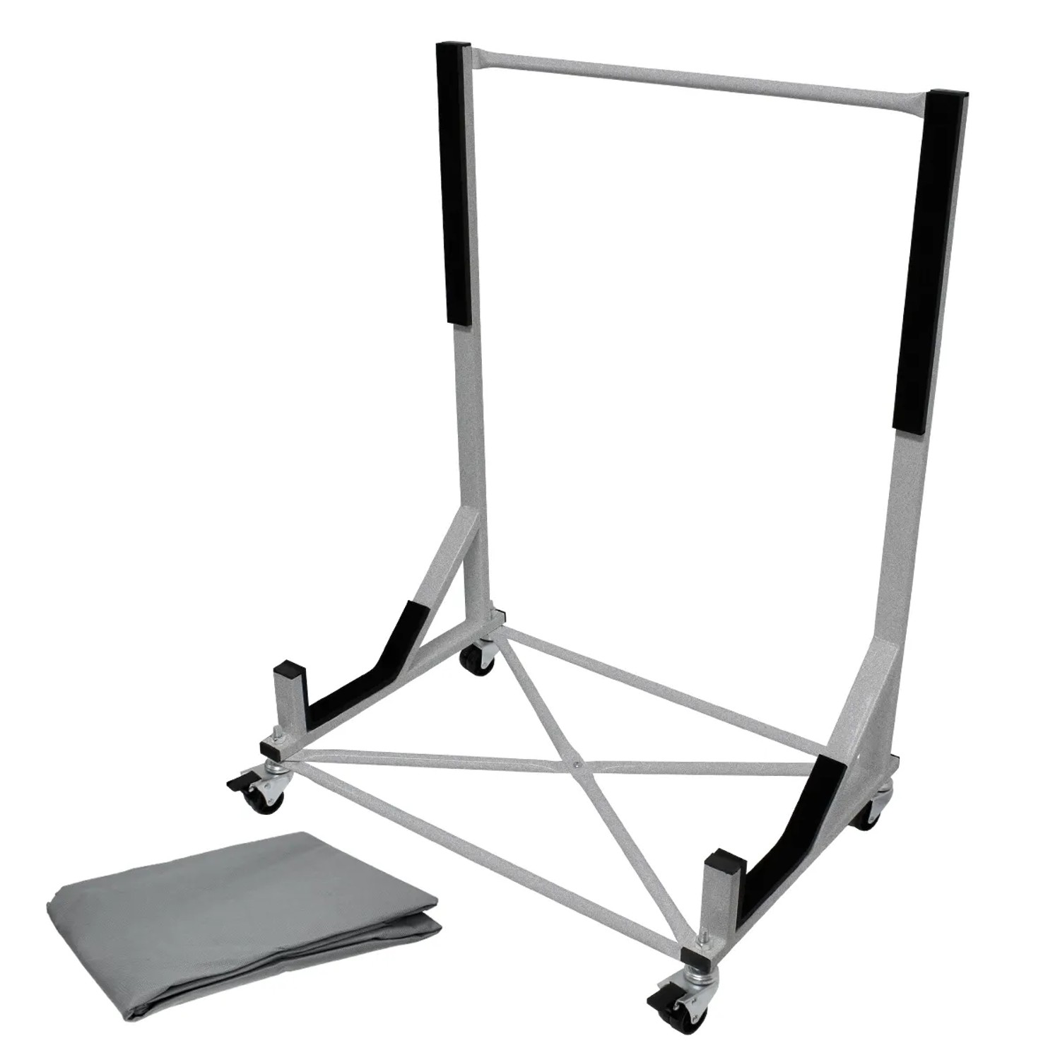 ECD Germany Hardtopständer mit Rädern und Bezug, Stahl silber. Carport Zubehör für Cabriodächer.