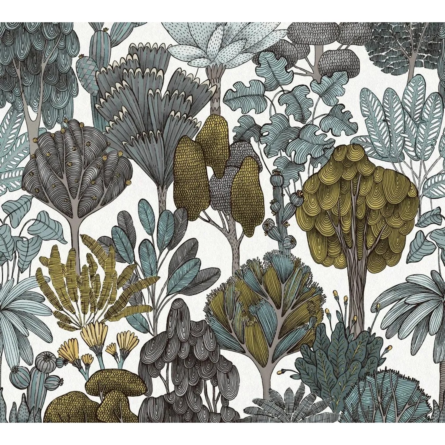 Tadessi Tapete Floral M1-No.1459 Vliestapete in Grau