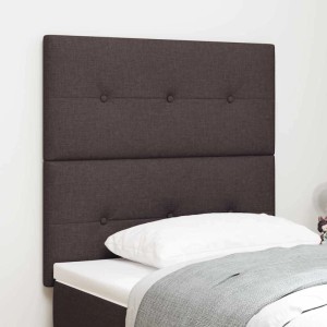 vidaXL LED Kopfteil mit LED-Lichtleisten Dunkelbraun 90 cm Stoff 3338400