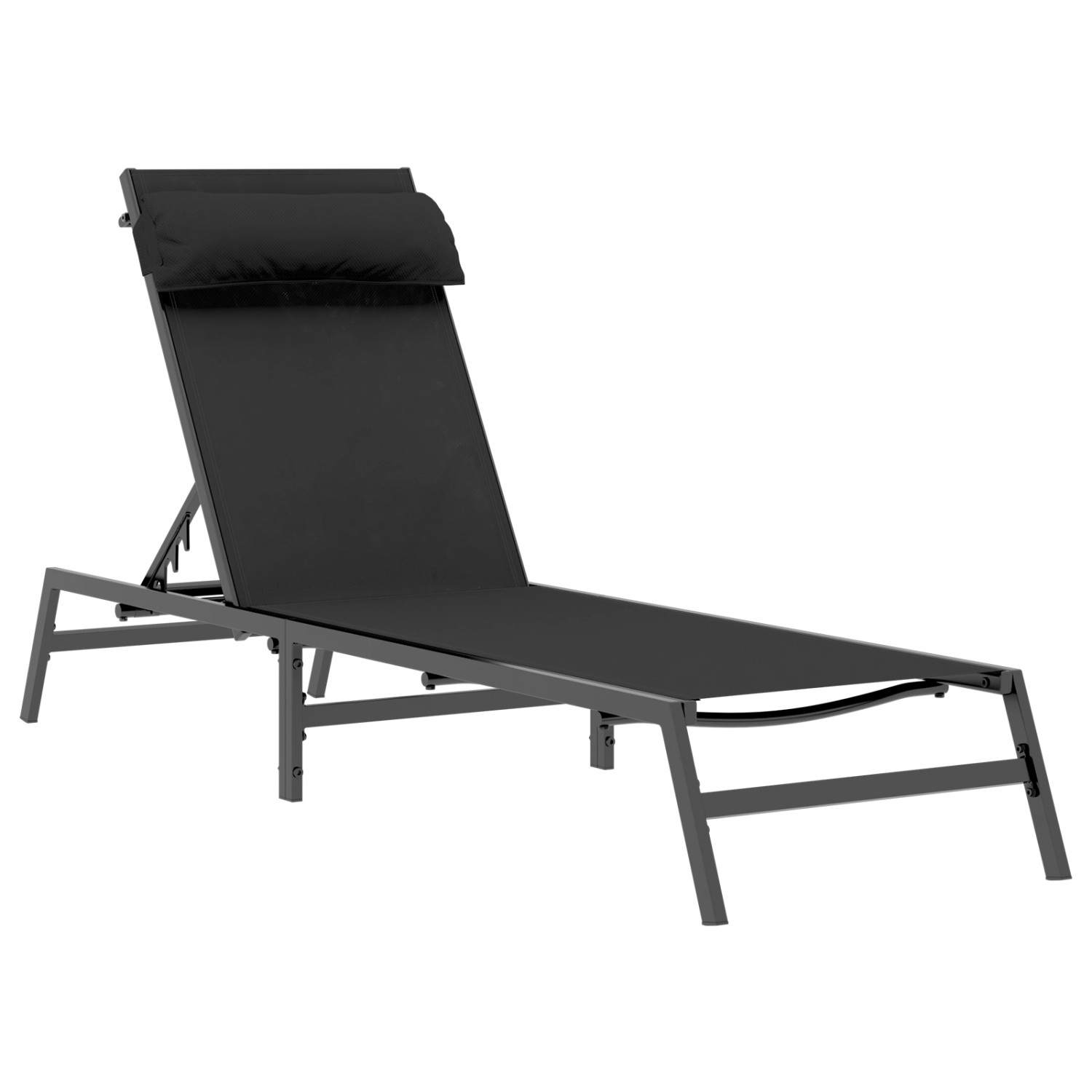 vidaXL Sonnenliege Schwarz Stahl Textilene Einzel 42010348 günstig online kaufen