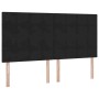 Schwarzes vidaXL Bett mit LED-Leisten, Samtbezug, 180x200 cm.