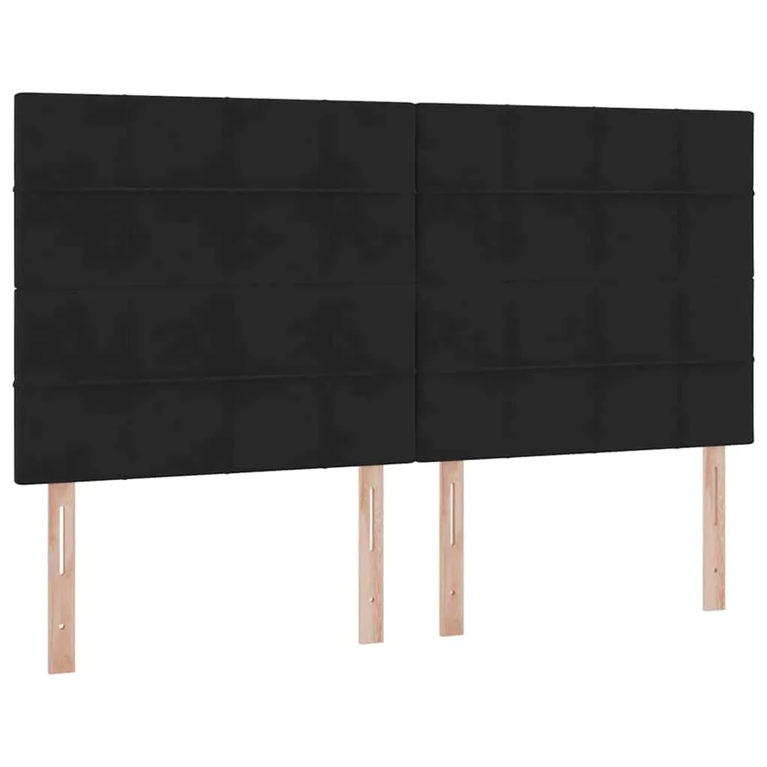 Schwarzes vidaXL Bett mit LED-Leisten, Samtbezug, 180x200 cm.