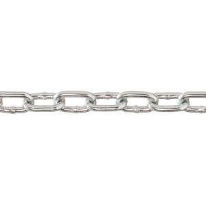 Conacord Schweißkette, Form A, Stahl, Ø 2 mm, chromfarben, Meterware.