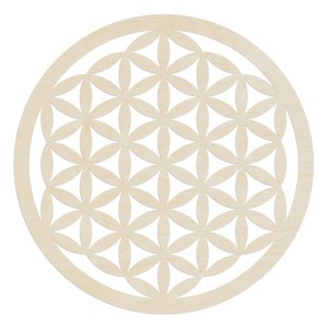 Wanddeko Blume des Lebens aus Holz (Pappel, 20x20cm) für Bilderrahmen.