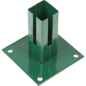 Grüne Bodenplatte für 60x60 mm Eckpfosten, Zubehör für Zaunbau.