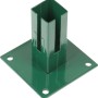 Grüne Bodenplatte für 60x60 mm Eckpfosten, Zubehör für Zaunbau.