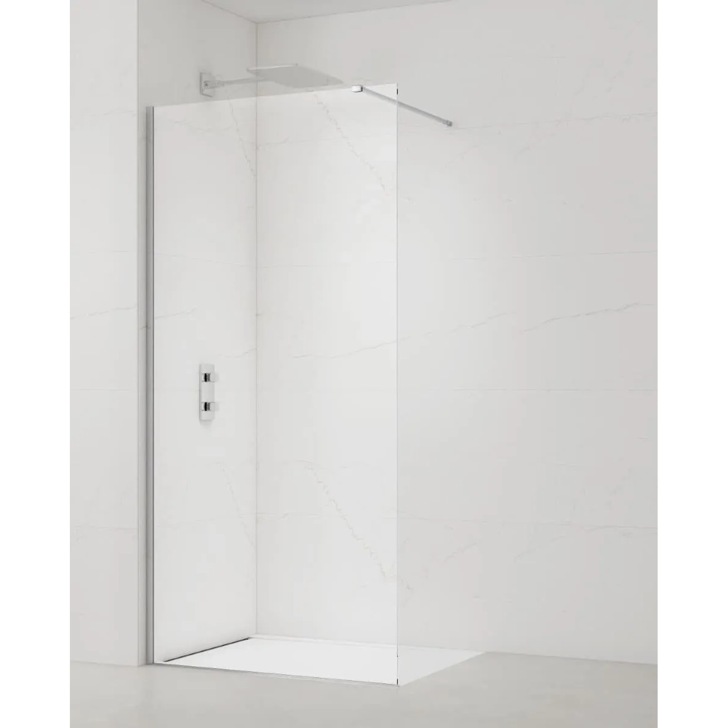 Swiss Aqua Technologies Walk-In Duschtrennwand 90CM Begehbare Dusche 8MM Sicherheitsglas