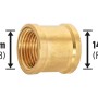 Messing Gewindemuffe 14,9 mm (Rp 3/8) zur Rohrverbindung in Heizung und Sanitär.