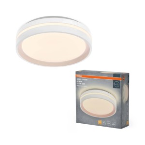 Osram LED-Deckenleuchte Orbis Noemi, rund, weiß, Ø 28,5 cm, mit Metallgehäuse und warmweißem Licht.