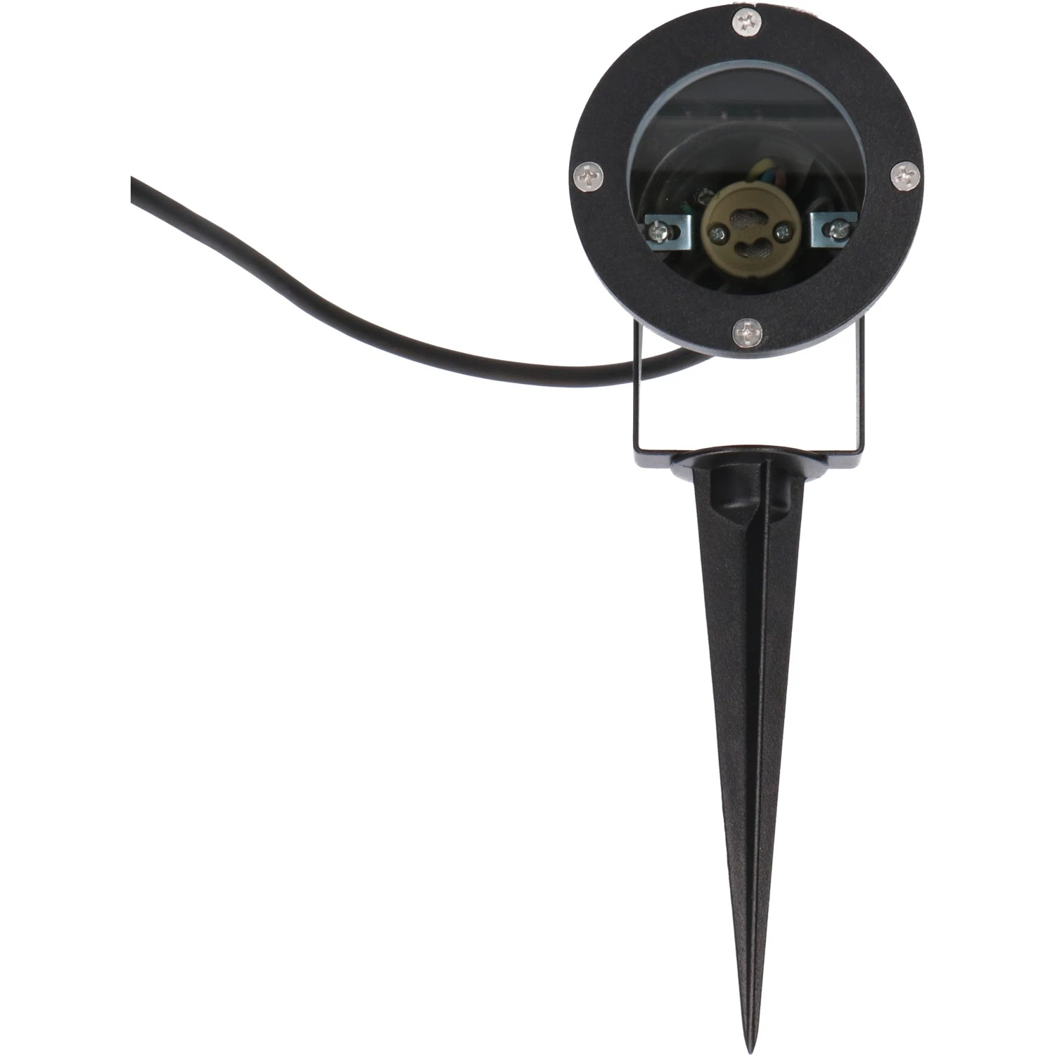 Schwarze LED's Work Außenleuchte mit Erdspieß für Gartenbeleuchtung.