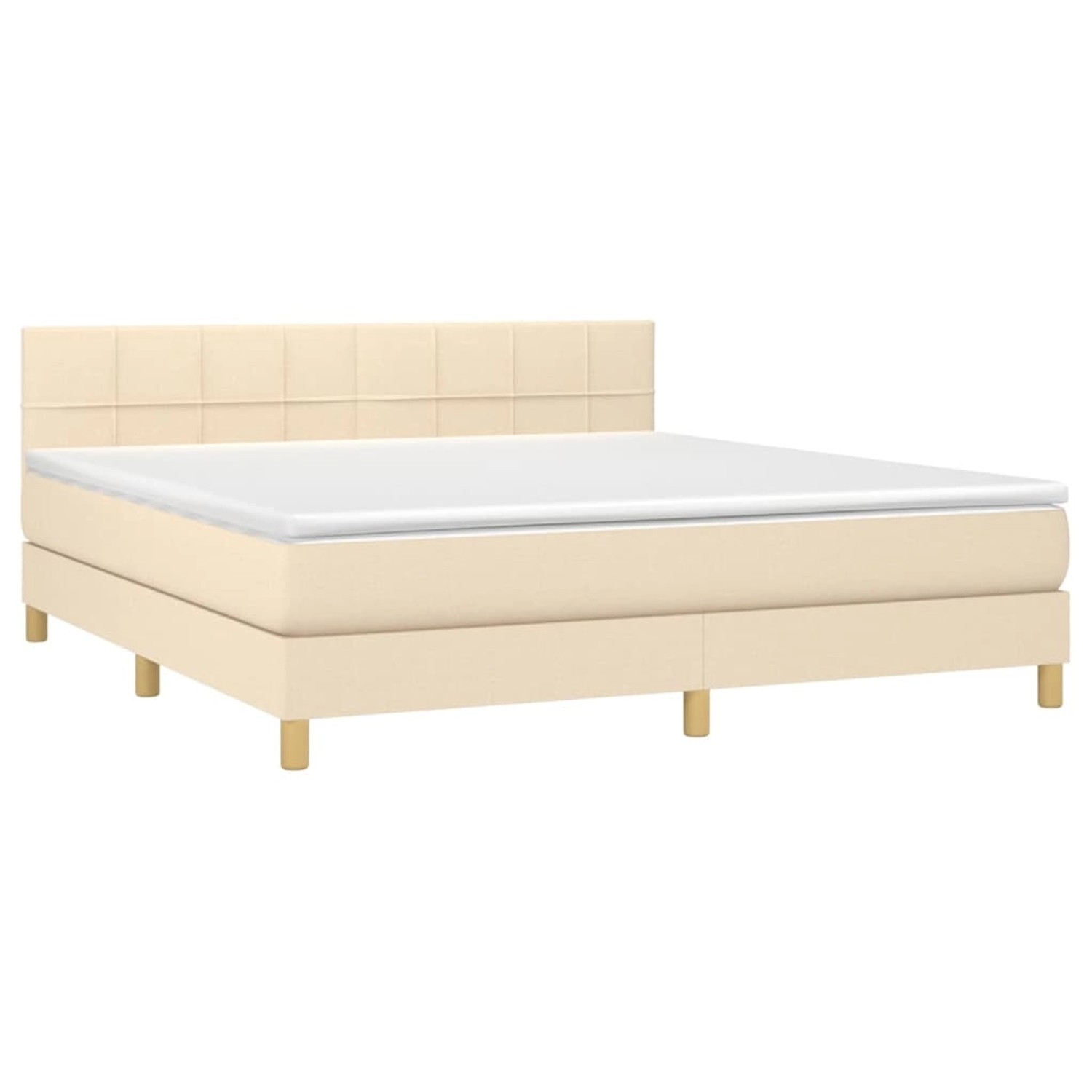 vidaXL Boxspringbett mit Matratze & LED Creme 160x200 cm Stoff 3133730 günstig online kaufen