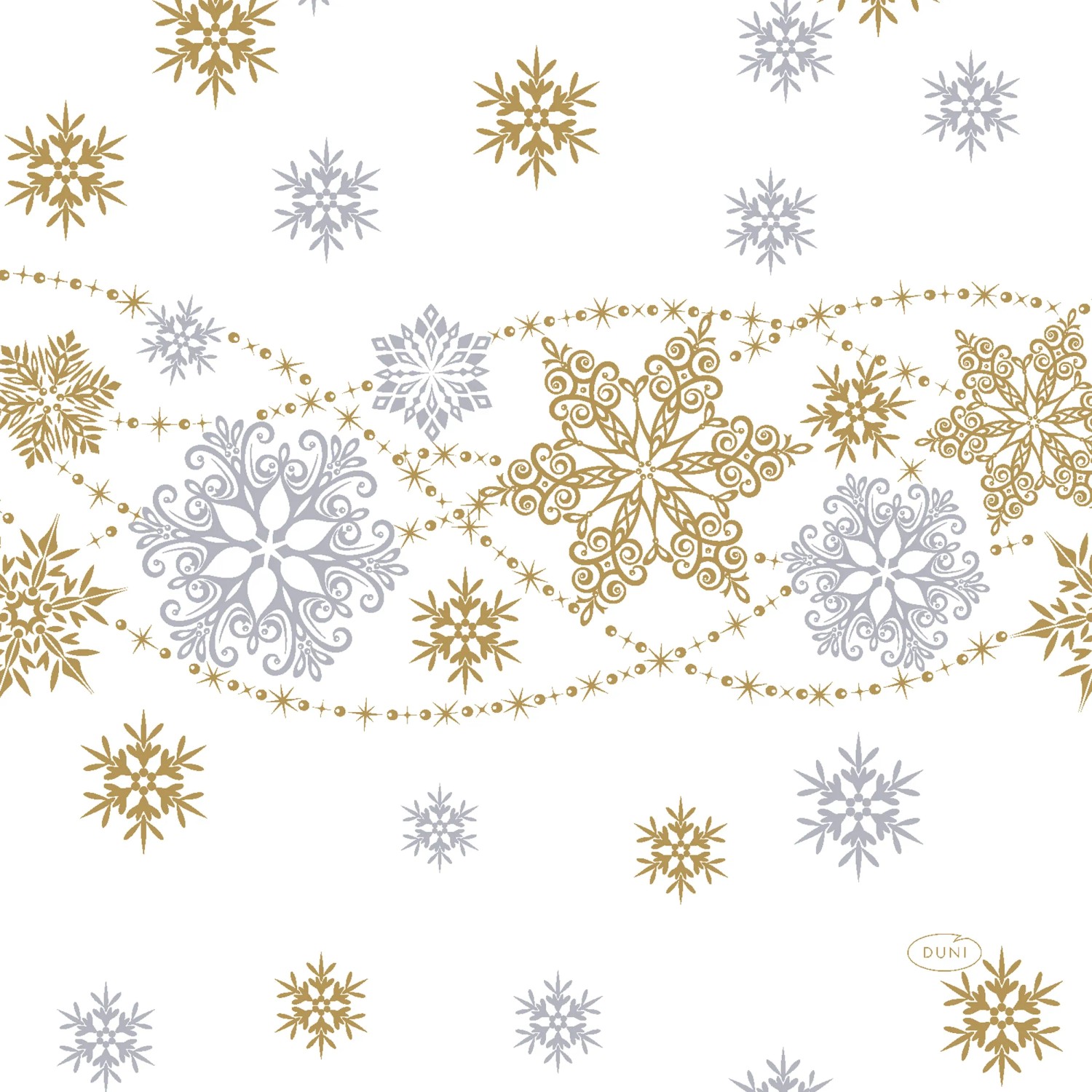 Duni Servietten Dessin Snow Glitter 33 cm x 33 cm Weiß 20 Stück FSC®