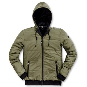 Puma Workwear Winterparka Champ in Oliv/Carbon, Größe L. Arbeitsjacke mit Kapuze und Reißverschlusstaschen.