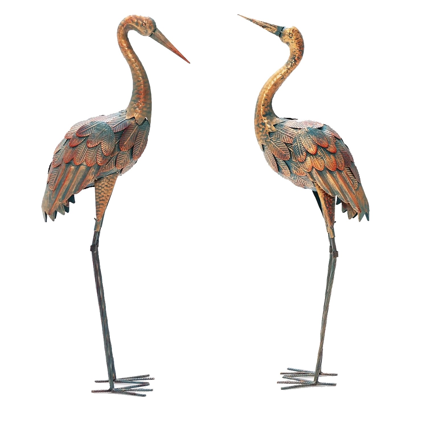 Costway 2er Set Gartenstatuen Kranich Gartenfigur Gartenvogel günstig online kaufen