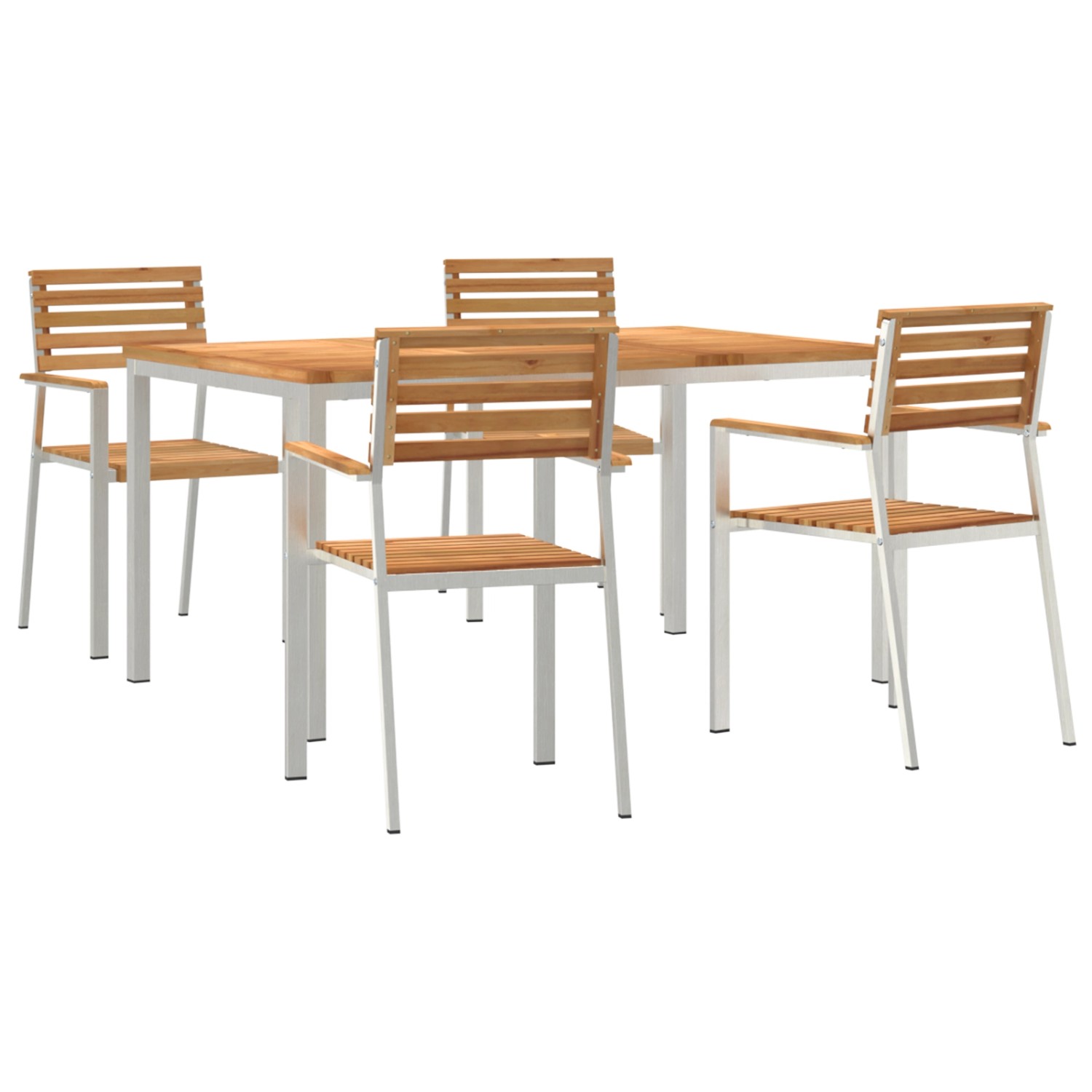 vidaXL 5-Teilige Garten Esstisch Set aus Massivem Teakholz 3334783 günstig online kaufen