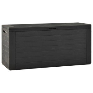 Anthrazitfarbene furnicato Gartenbox, 116x44x55 cm, ideal zur Aufbewahrung im Garten.