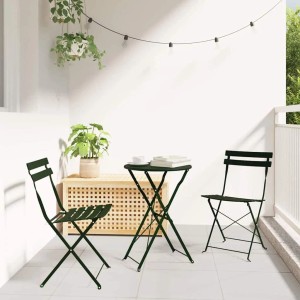 vidaXL Garten Klappstuhl 2 Stk Grün 42 x 46 x 82cm Stahl 42002955