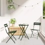 vidaXL Garten Klappstuhl 2 Stk Grün 42 x 46 x 82cm Stahl 42002955_2