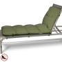 Olivegrüne gepolsterte Sonnenliege Auflage 190x60x8 cm mit Heftungen. Ideal für Gartenliege. Liege exklusive.