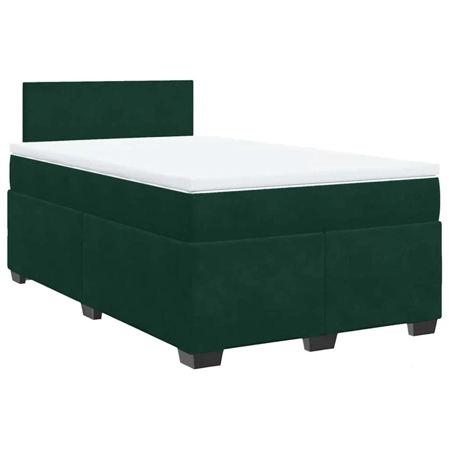 vidaXL Boxspringbett mit Matratze Dunkelgrün 120x200 cm Samt 3286279 günstig online kaufen