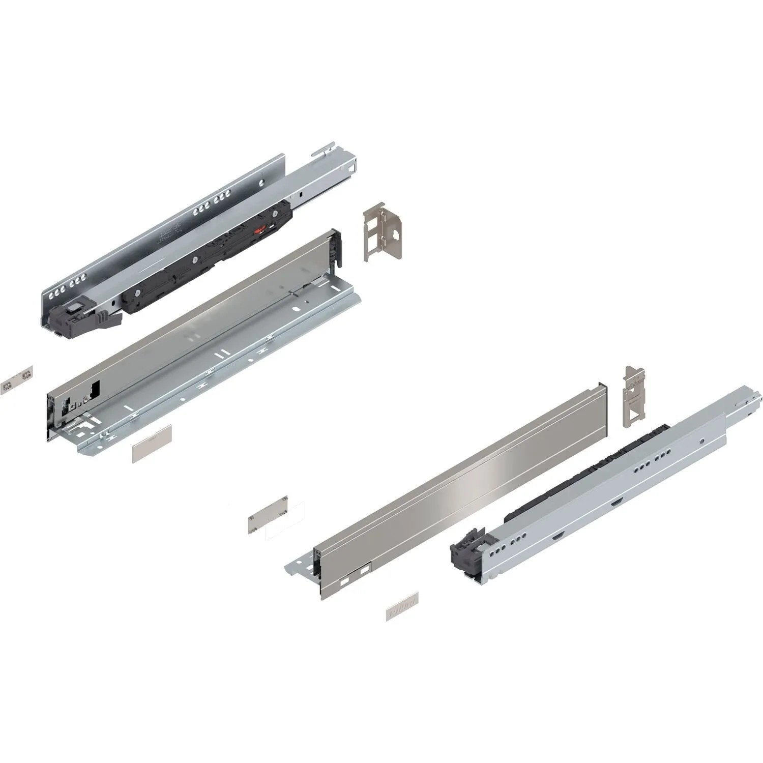 Blum Legrabox Pure Set Höhe N Tip-On Vollauszug 450 mm 70 kg Inox 1 Paar
