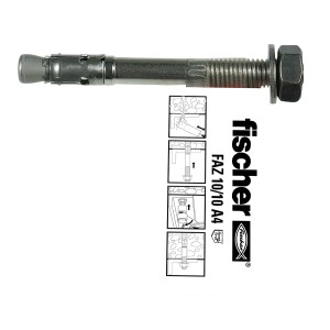 Fischer Ankerbolzen FAZ II 10/10 GS mit großer Scheibe, geeignet für Dübelbefestigungen.