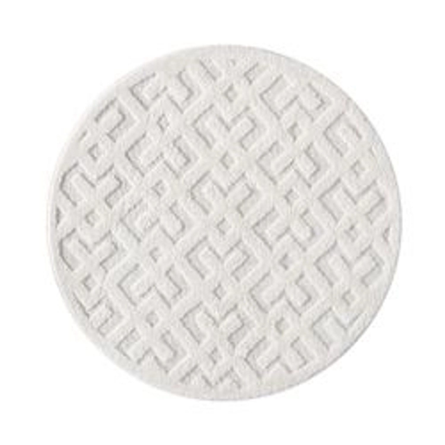 payé Teppich Nara-737 Hochflor 200x200 cm Rund Pastell-Creme Rautenmuster günstig online kaufen