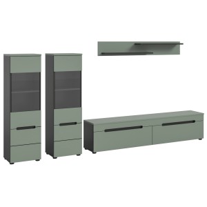 Inn.Furn Wohnwand in Salbei und Grau 272 cm Cooper