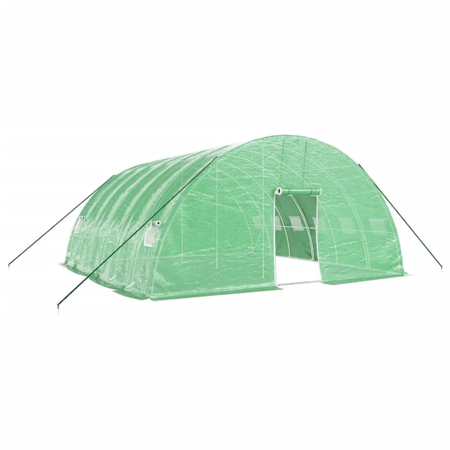 vidaXL Gewächshaus mit Stahlrahmen Grün 36 m² 6x6x2,85 m 3188106