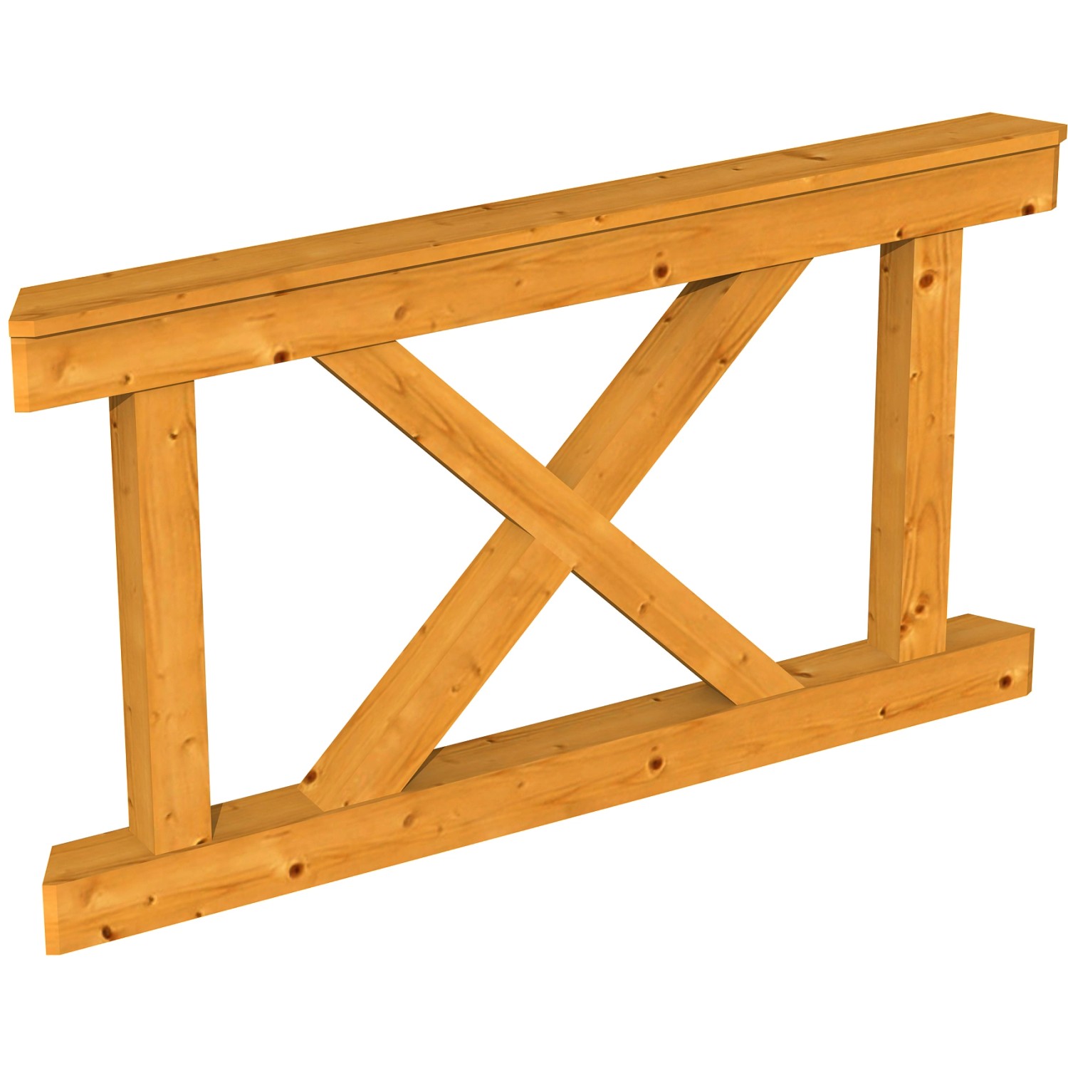 Skan Holz Brüstung Andreaskreuz 150 x 84 cm Fichte Eiche hell