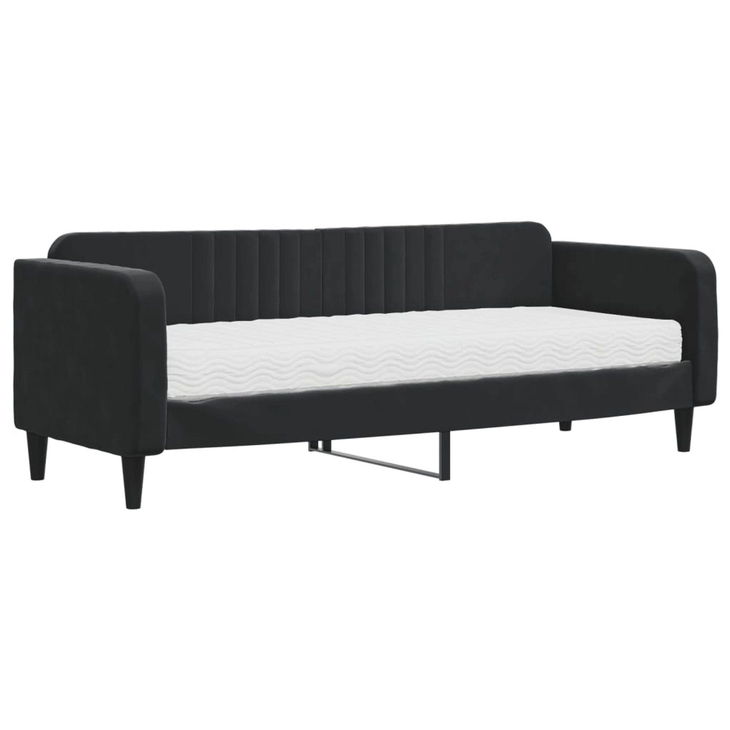 vidaXL Bett, Tagesbett mit Matratze Schwarz 80x200 cm Samt günstig online kaufen