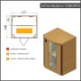Dewello Infrarotkabine Toronto, 127x106cm, 2 Personen, Vollspektrum & Karbonstrahler, Hemlock Zeder, Schemazeichnung