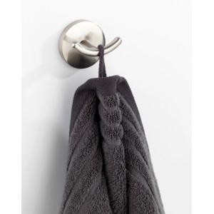 Wenko Wandhaken Duo Cuba matt mit Handtuch, Zinkdruckguss, 5.5x5x4cm.