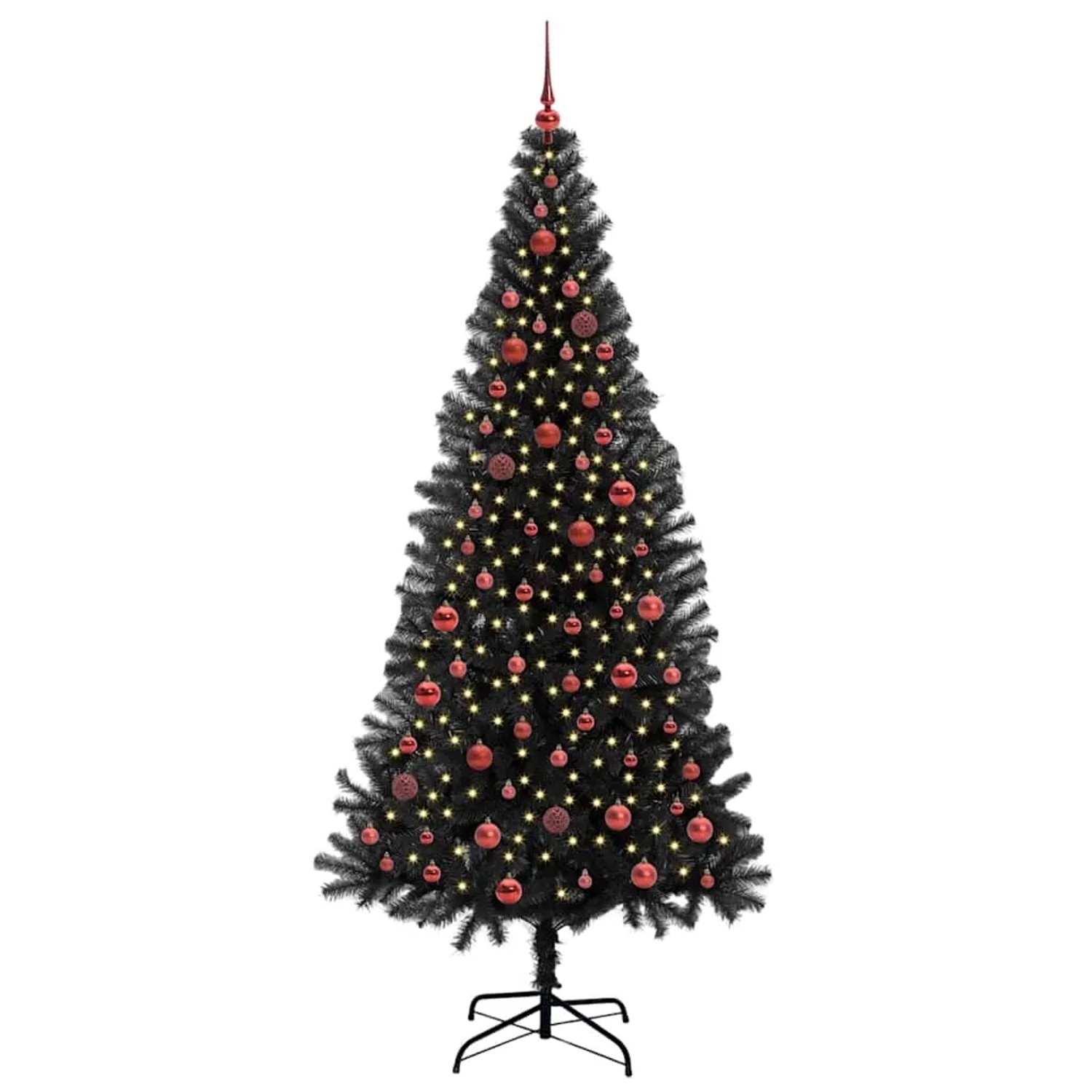 vidaXL Weihnachtsbaum mit 300 LEDs mit Ständer Schwarz 210 cm PVC 3396487