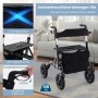 Costway Rollator mit Luftreifen, faltbar, mit Sitz, bis 136 kg, schwarz. Ideal für Senioren und Reha.