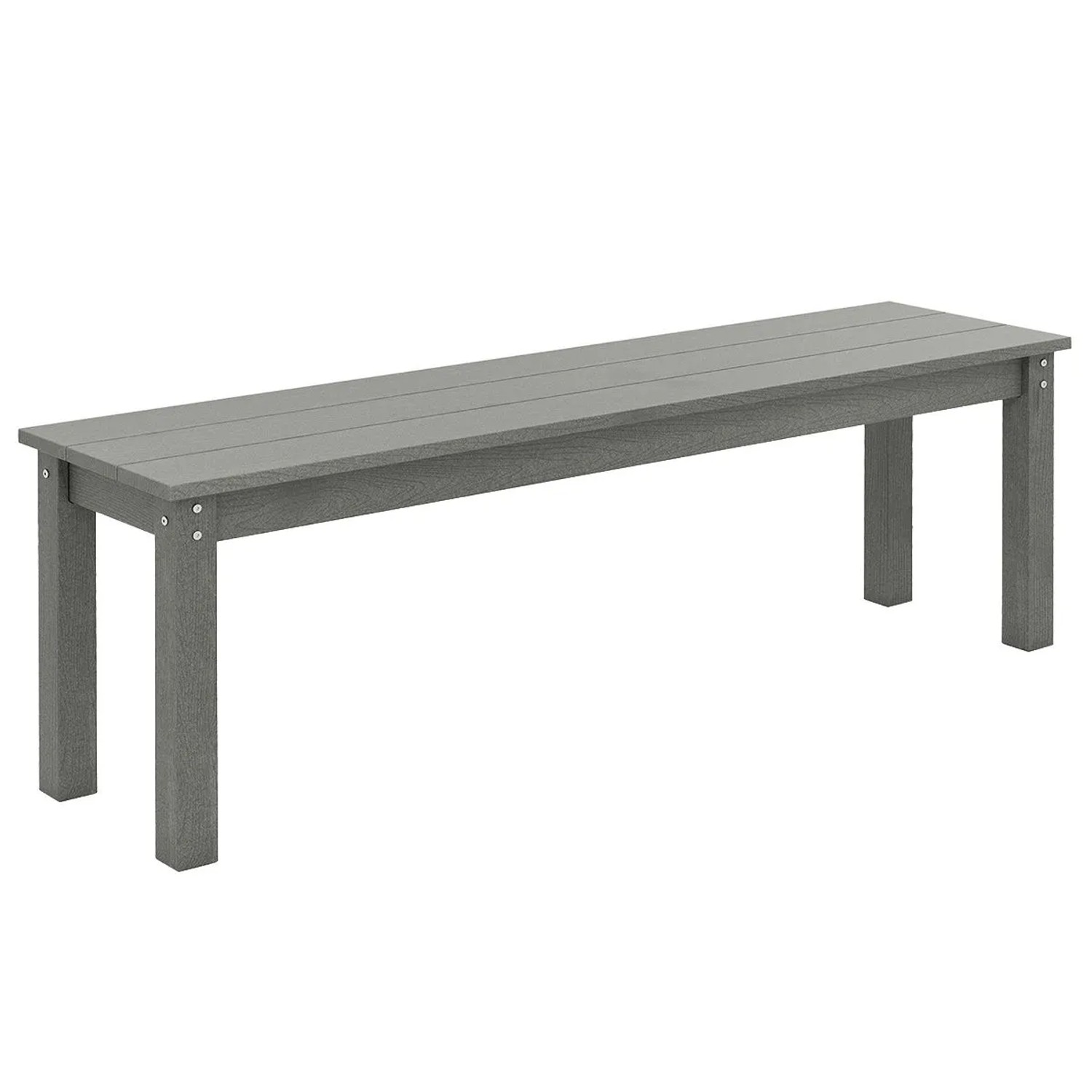 Costway Gartenbank Wetterfest 3-Sitzer Kunststoff Ohne Lehne Grau