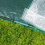 Detailaufnahme: Westmann Überwinterungszelt Avocado, grüne Stahlrahmenkonstruktion und transparente Folie.