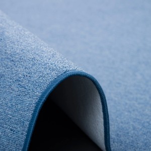 Detailansicht: Blauer, runder Snapstyle Teppich Strong, Feinschlingen Velour, 100cm.