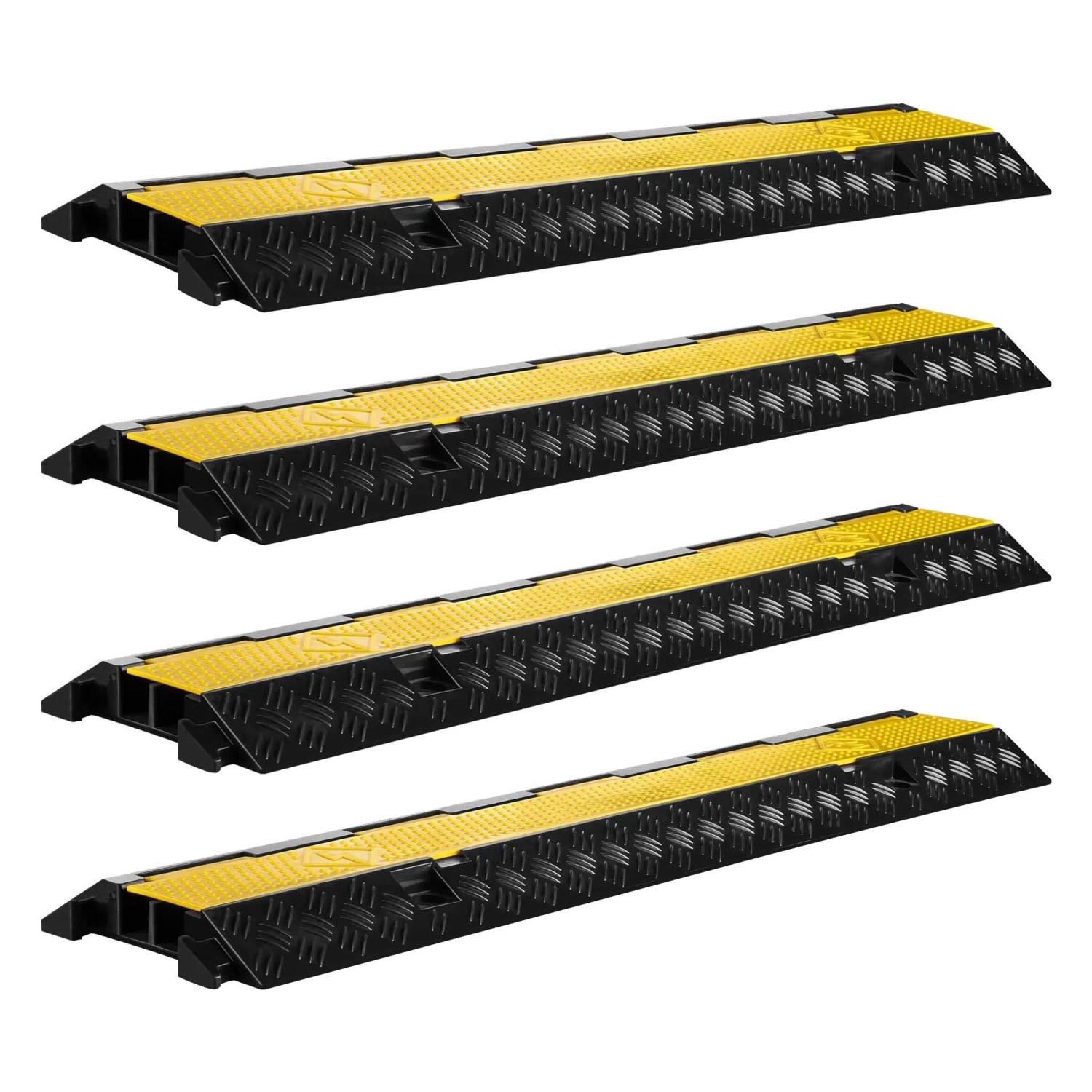 Wiltec Kanal Kabelbrücke 4St. 13T 30Km/H Überfahrschutz 98X24X4,5Cm Kabelkanal