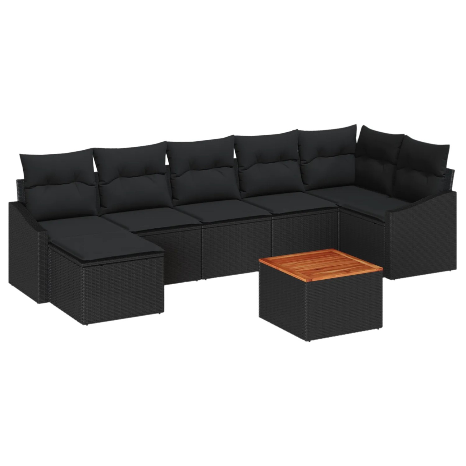 vidaXL Garten-Sofa-Set 8-Tlg Schwarz 3356532 günstig online kaufen