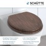 Schütte WC-Sitz Dark Wood mit Absenkautomatik auf einem WC-Becken.