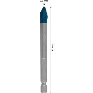 Bosch Expert Hex-9 Fliesenbohrer, 8 mm, blau-silber, für Hartkeramik.