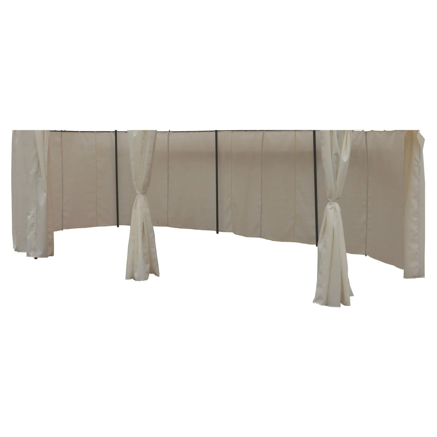 Lex 8er Set Seitenteile Pavillon 5,3x3,5m Oval Wasserabweisend Seitenwand Sichtschutz Beige