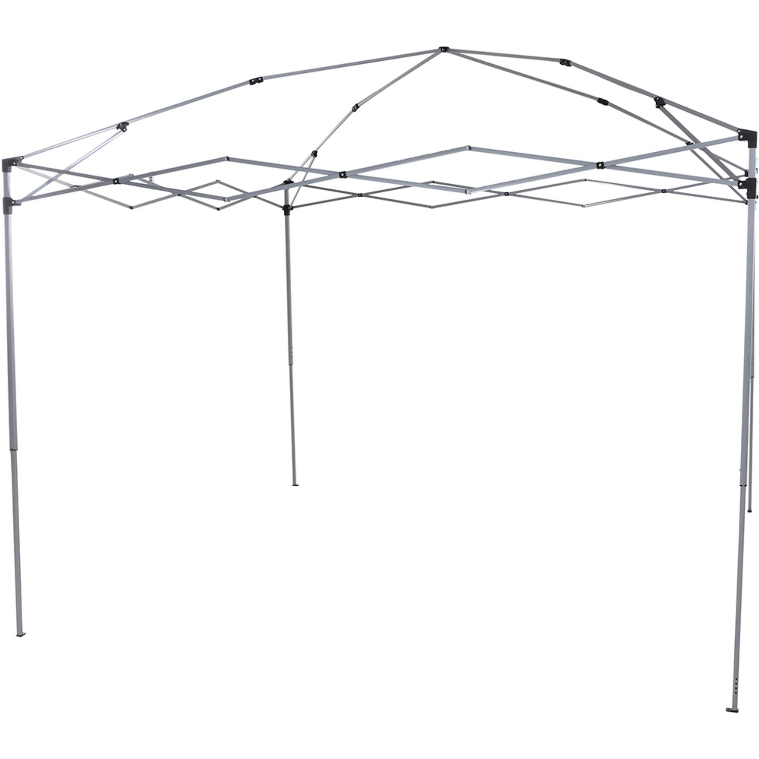 Gestell des grauen Siena Garden Starter Pavillons (300x300 cm) ohne Dach und Seitenteile.