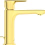 Ideal Standard Waschtischarmatur Connect Air Grande Slim in gebürstetem Gold.