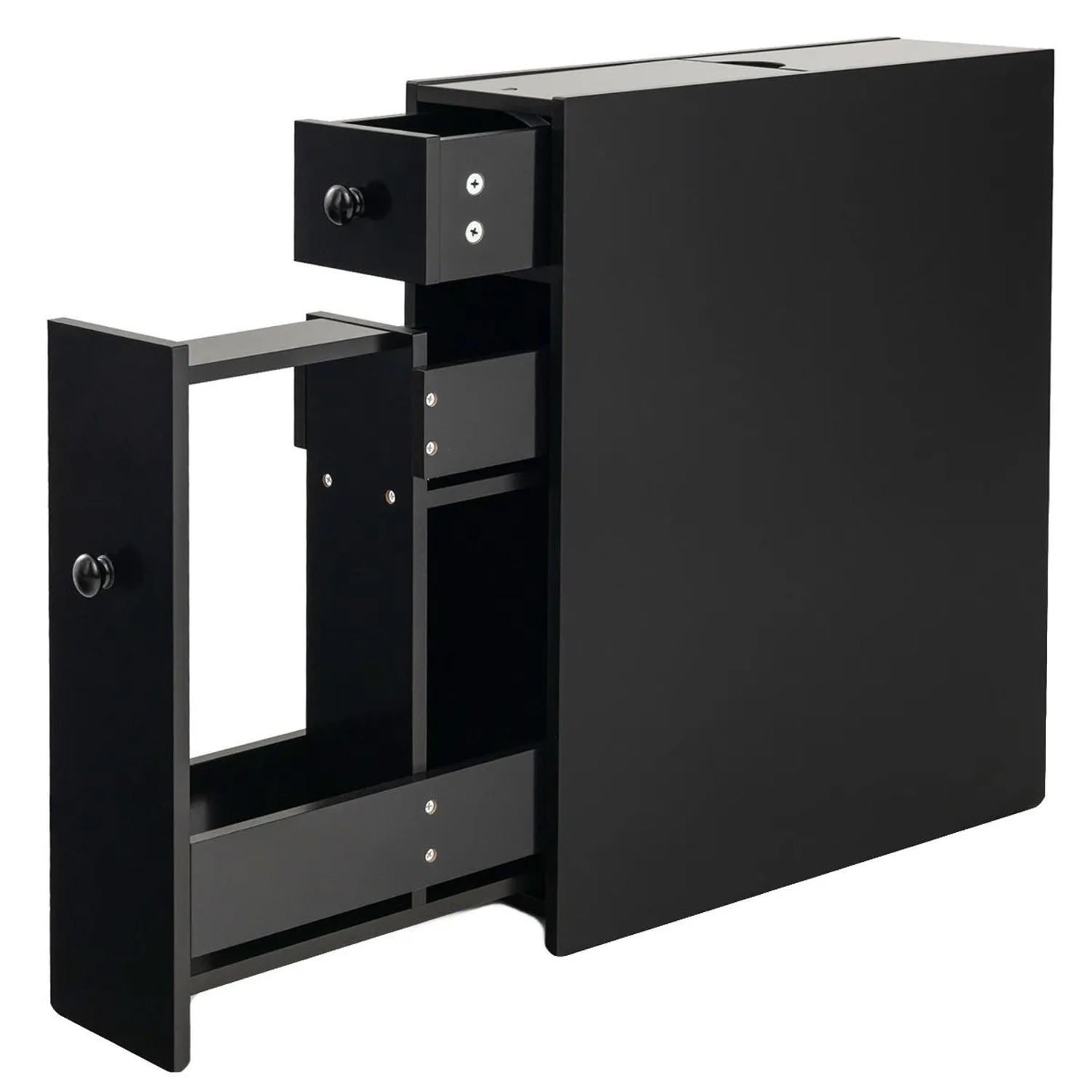 Costway Nischenregal mit Schubladen 16 x 48 x 58 cm Schwarz günstig online kaufen